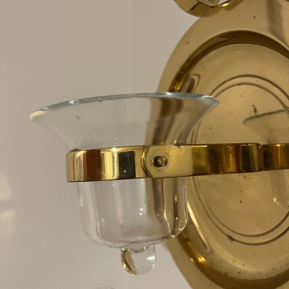 Brass Wall Sconce with Glass Candle Holder - Picture 3 of 5